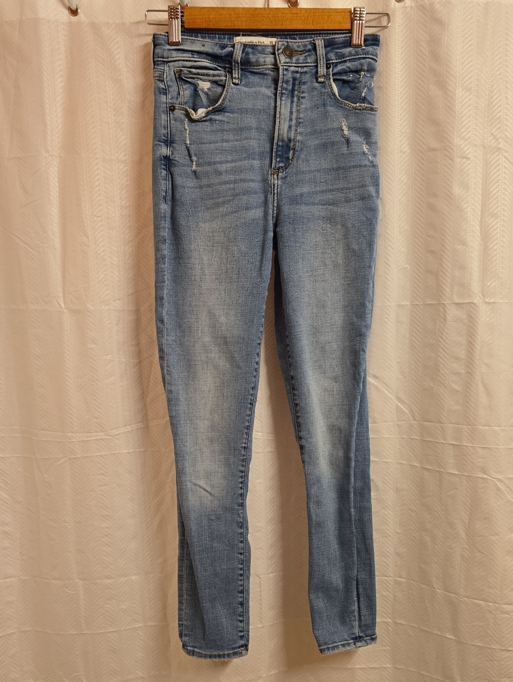 Abercrombie & Fitch Jeans Women'a Size 0 Size 25‎ Light Blue Curve Love Ripped